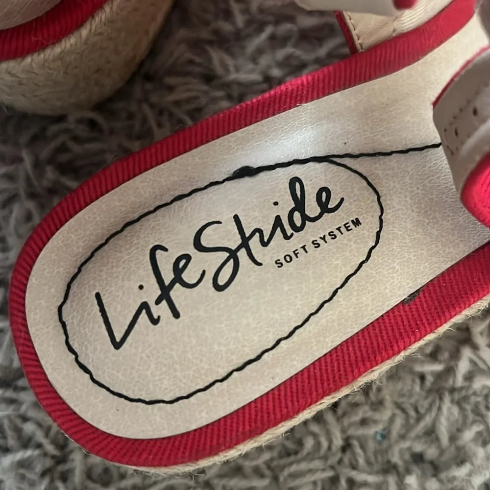Life Stride Red Women’s Wedge Sandals